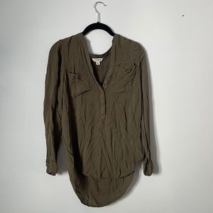 Lucky Brand Army green Button Blouse (XS)